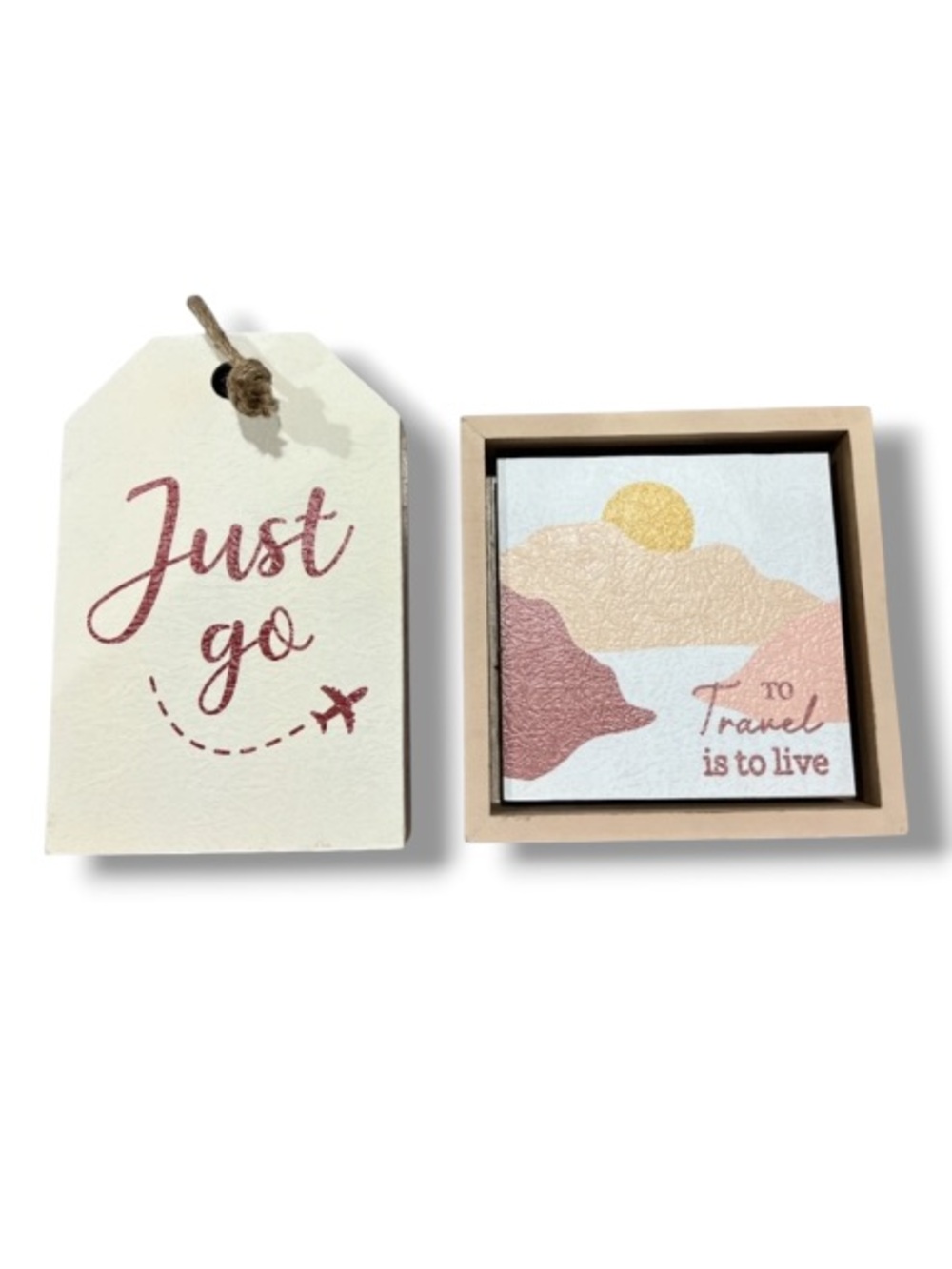 Ashland Home Decor Wooden Signs Just Go To Travel Is To Live Frame Wanderlust - Picture 1 of 11